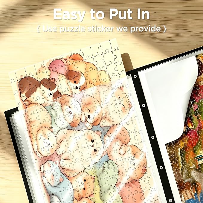 32 Pockets 28.9" *21.1" Puzzle Storage Book for 1000 Piece Jigsaws Dustproof Puzzle Book Holder with HD Film Portable Puzzle Binder for Finished Puzzles Ideal for Adult Kid Puzzle Enthusiasts - Image 8