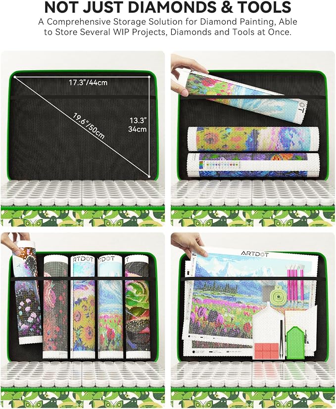 ARTDOT 420 Slots Storage Container for Diamond Painting Kits for Adults,Portable Diamond Painting Storage Box with Accessories and Tools - Image 5