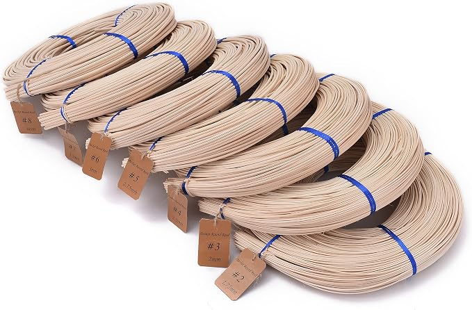 VFULIE 3mm Round Rattan Reed Basket Weaving 1-Pound - Image 2