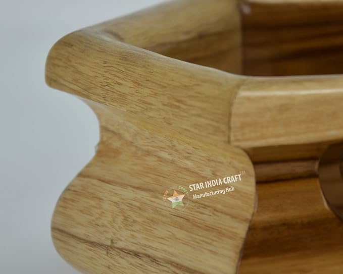 Handmade Rosewood Yarn Storage Bowl for Knitting & Crocheting by STAR INDIA CRAFT | A Perfect Yarn Storage Bowl for Yarn Winder & Crochet Hook Accessories Holder (7 x 4", Hexagonal) - Image 4
