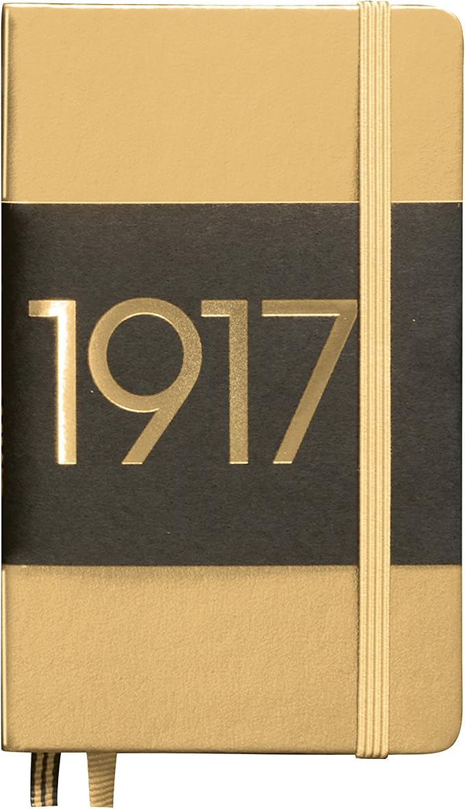 LEUCHTTURM1917 Metallic Special Edition - Pocket A6 Ruled Hardcover Notebook (Gold) - 187 Numbered Pages by LEUCHTTURM1917