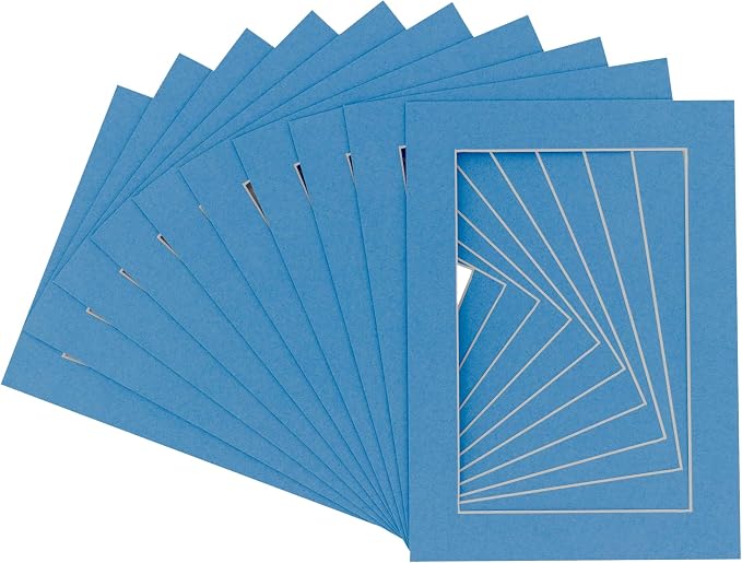11x14 Mat for 12x18 Frame - Precut Mat Board Acid-Free Show Kit with Backing Board, and Clear Bags Bay Blue 11x14 Photo Matte Made to Fit a 12x18 Picture Frame Matboard for Framing, Pack of 25 Mats - Image 3