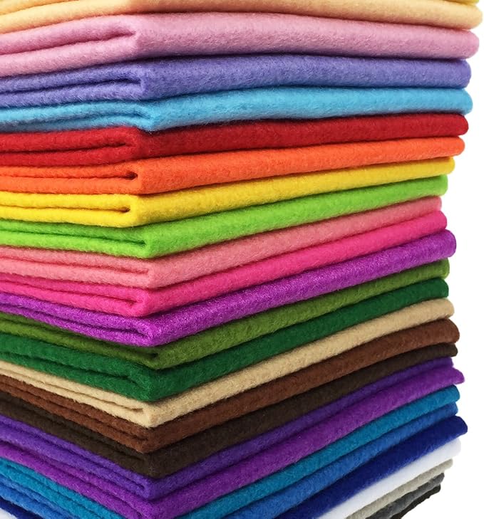 28pcs 12 x 12 inches (30cmx30cm) 1.4mm Thick Soft Felt Fabric Sheet Assorted Color Felt Pack DIY Craft Sewing Squares Nonwoven Patchwork by flic-flac