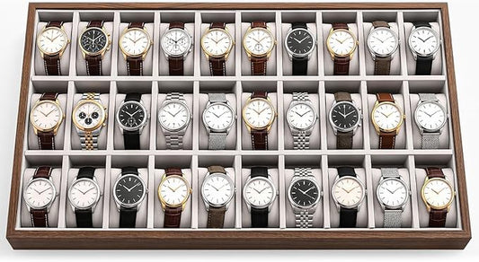 Sintuff 1 Pcs 30 Grids Watch Jewelry Tray Organizer Jewelry Box Organizer with Velvet Lining Display Holder for Men Women Storage by Sintuff