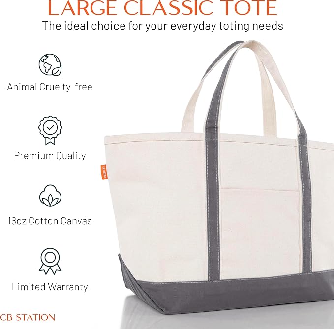 CB STATION Large Classic Tote - Canvas Tote Bag for Women - Multi-Colored Design, Perfect for Travel and Shopping - Image 3