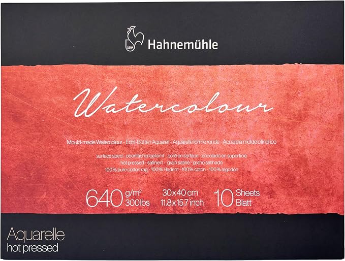 Hahnemühle The Collection Watercolor Block - Cold Press, 11.8" x 15.7", 300 lb, 10 Sheets by Hahnem%C3%BChle
