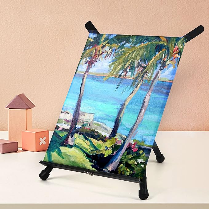 2 Pack 15" to 21" Tabletop Easel for Painting &Display | Black Aluminum Tripod with Rubber Feet, Holds Canvas, Paintings, Books, Photos, Signs - Image 6