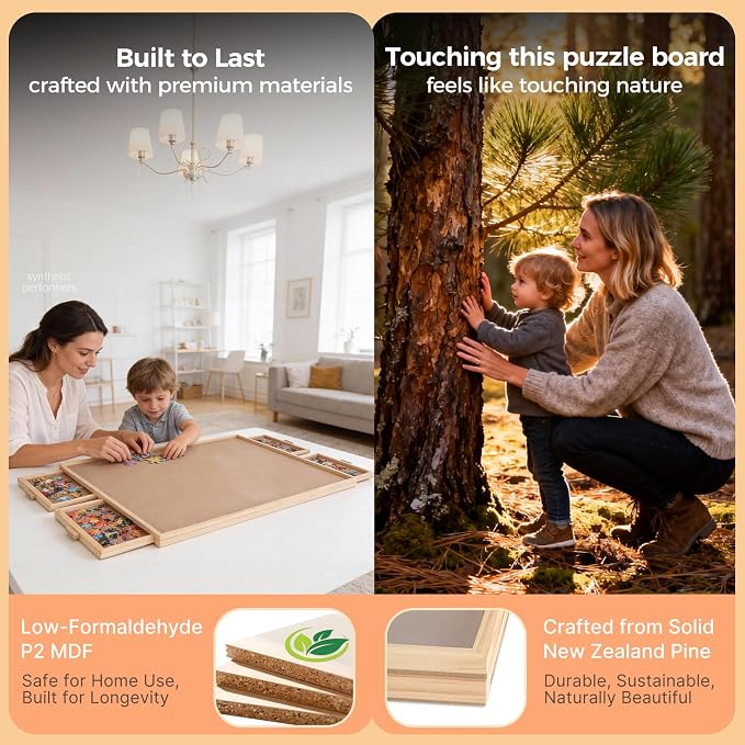 ALL4JIG 1000 Piece Rotating Puzzle Board with 4 Drawers 20.94"x28.74"Portable Wooden Jigsaw Puzzle Table for Adults,Lazy Susan Spinning Puzzle Boards Birthday Gift for mom,Surface for Lego Building - Image 7