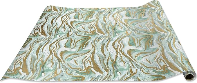 Jillson Roberts 6 Roll-Count Premium All-Occasion Gift Wrap, Marbleized Mint - Image 3