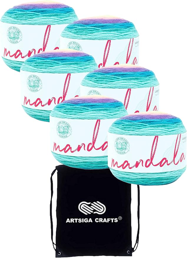 Lion Brand Yarn Mandala 525-235 Nifflers | 3 Skeins, Same Dye Lot, Project Bag, CYC #3 DK-Light Worsted, 100% Acrylic, Ideal for Crochet, Knitting Baby Blankets by LionBrandYarn