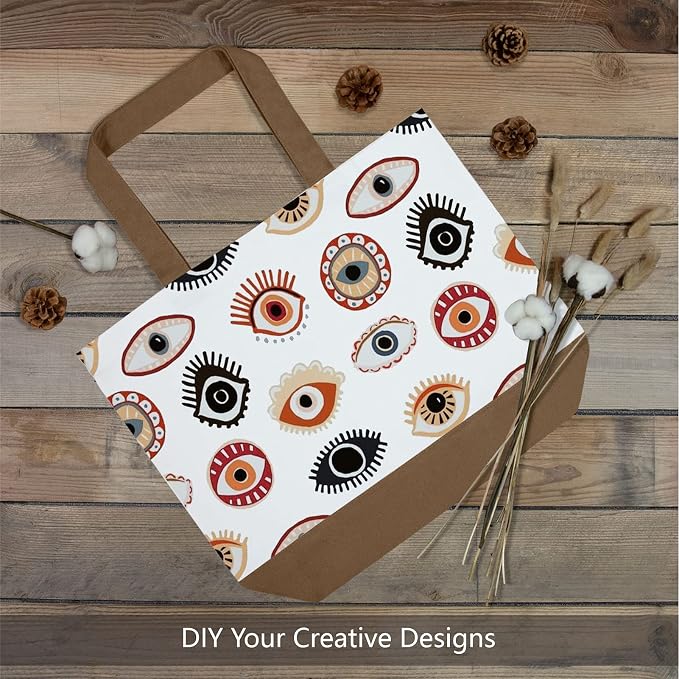 TOPDesign 1-Pack Super Strong Large 12oz Cotton Canvas Tote Bag, Reusable Grocery Shopping Cloth Bag, Fashionable Two-Tone Tote for Crafts, DIY Your Creative Designs - Image 3
