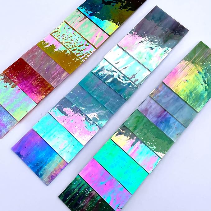 LITMIND 24 Sheets Iridescent Stained Glass Variety Pack - 6 x 4 Inch Cathedral Art Glass for Mosaic Crafts & Supplies, Assorted Colors for Stunning Projects - Image 4
