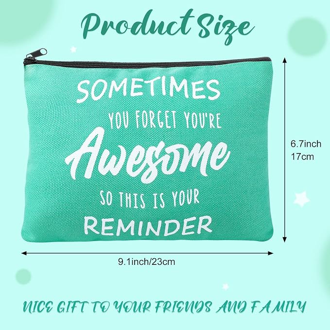 Kajaia 50 Pcs Inspirational Gifts Cosmetic Bags Thank You Appreciation Gift Canvas Makeup Bag Toiletry Bag with Zipper Motivational Quotes Purse for Girl Women Mom(Multicolored,6.7 x 9.1 Inch) - Image 2
