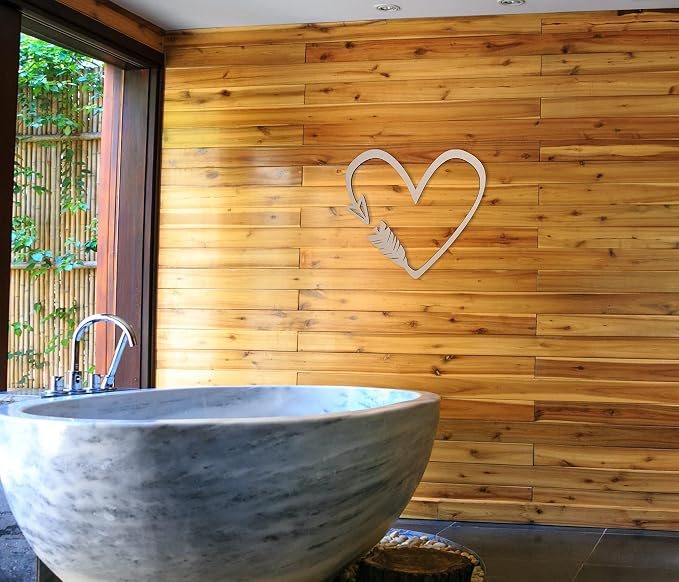 Jess and Jessica Wooden Heart Arrow Wall Art 12 Inches Long – Home Decor Accent for Wall Hanging and DIY Crafts, Unfinished MDF Heart Wood Cutouts for Living Room, Bedroom or Romantic Style Decor - Image 7