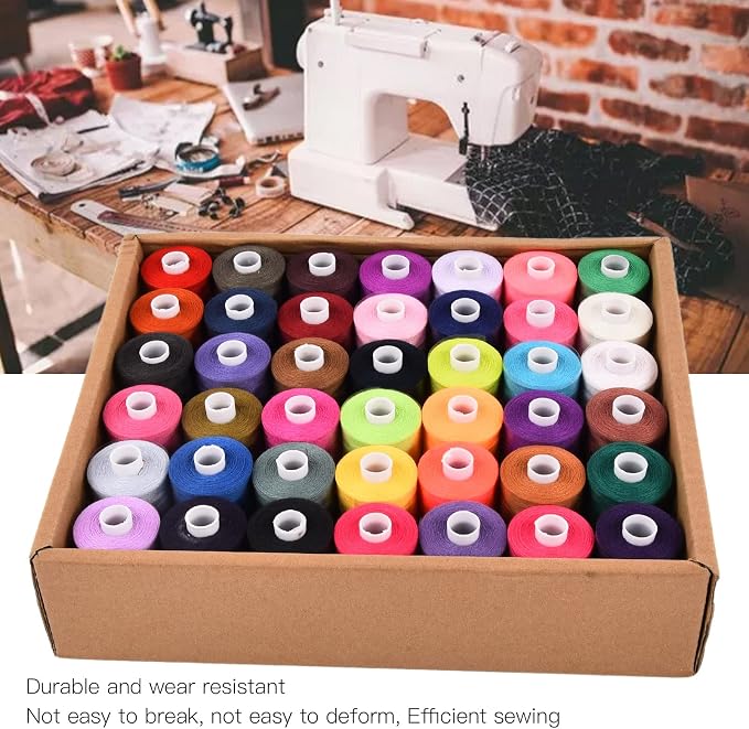 Sewing Thread Set, 42 Colors Polyester Threads for Hand Stitching, 1000 Yards Per Spools, Portable Sewing Supplies for Home Traveler, Adults, Beginner, Embroidery - Image 6