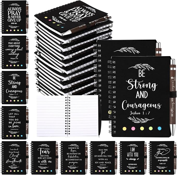 Kosiz 20 Pcs/ 10 Set Christian Gift Bulk, Bible Verse Bamboo, Black by Kosiz
