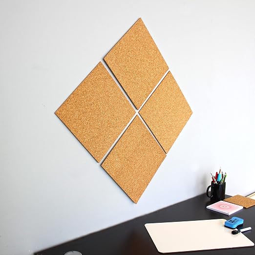 Flipside Products 12" x 12" x 5mm Natural Brown Cork Squares, Wall Tiles, Square Pinning Cork Board, Bulletin Board Mini Wall Board - 16 Pack - Image 6