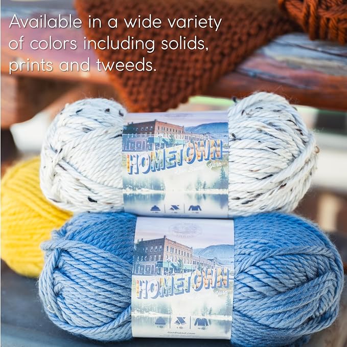 Lion Brand Yarn Hometown Yarn, Super-Bulky Yarn for Knitting, Crocheting, and Crafting, 3 Pack, Pittsburgh Yellow | Super Bulky Acrylic Fiber for Warm Crochet Blankets, Knit Winter Hats, Chunky Cardigans, Soft Scarves, Weaving - Image 5