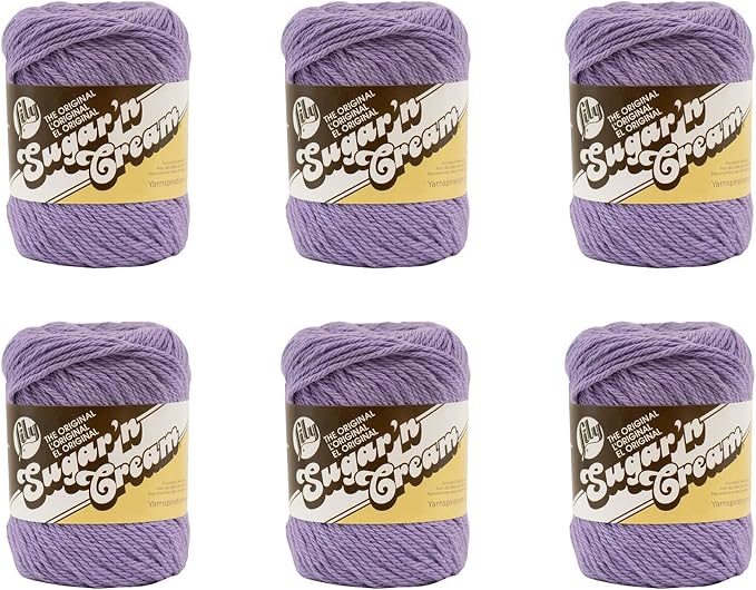 Lily Sugar'N Cream Hot Purple Yarn - 6 Pack of 71g/2.5oz - Cotton - 4 Medium (Worsted) - 120 Yards - Knitting/Crochet by Lily