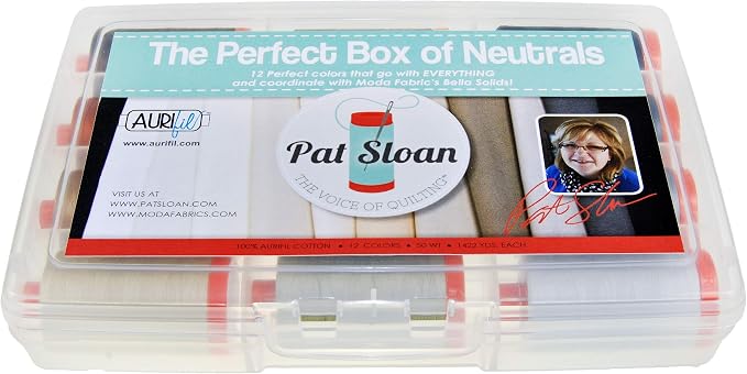 Aurifil Thread Set THE PERFECT BOX OF NEUTRALS By Pat Sloan 50wt Cotton 12 Large (1422 yard) Spools by Aurifil