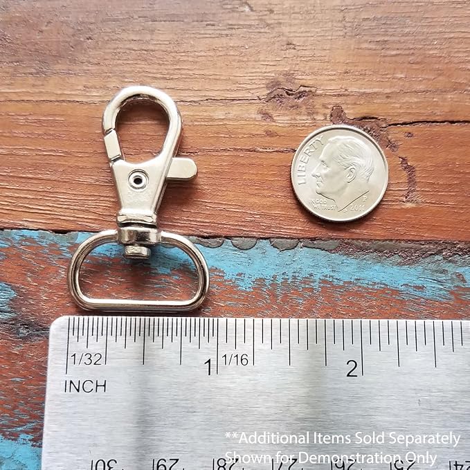 Bulk 100 Pack - Premium Metal Lobster Claw Clasps - Wide 3/4 Inch D Ring - 360° Swivel Trigger Snap Hooks - Great for DIY Lanyards, Keychain Clasps - Swivel Hooks for Purses by Specialist ID - Image 6