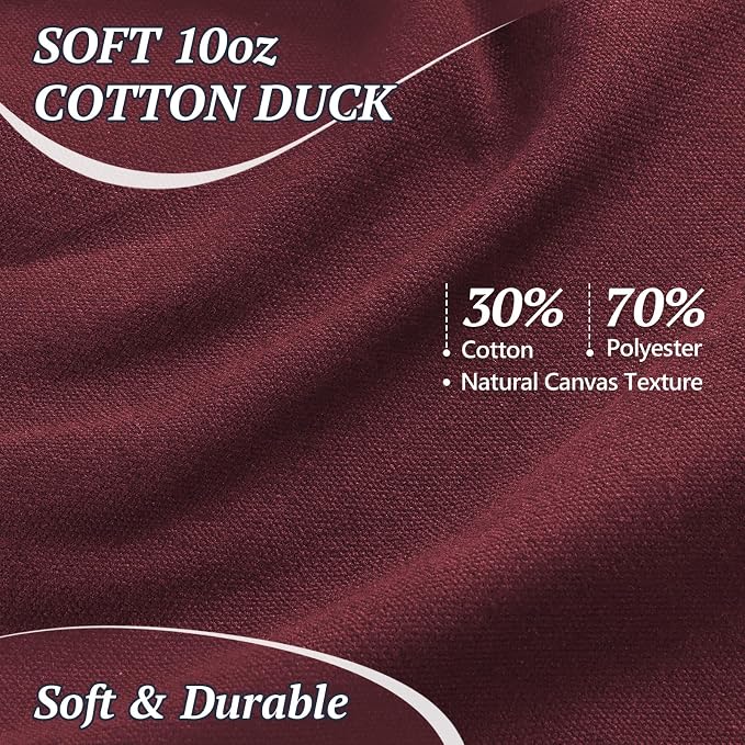 Canvas Fabric 10oz Cotton Upholstery Fabric Drop Cloth 59x36Inch Wine Red | Soft Duck Canvas Cloth, Thick Cotton Fabric By the Yard for Painting, Embroidery, Sewing, Cushion, Home Decor, Arts & Crafts - Image 5