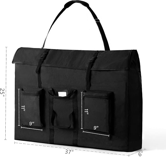 Premium Oversized Art Portfolio Case 24 x 36 x 6 Inch (25" x 37" Actual) - Waterproof - Soft Sided - Frames, LCD Screens, Monitors, TVs, Solar Panel - Shoulder Strap & Carry Handles - Image 5
