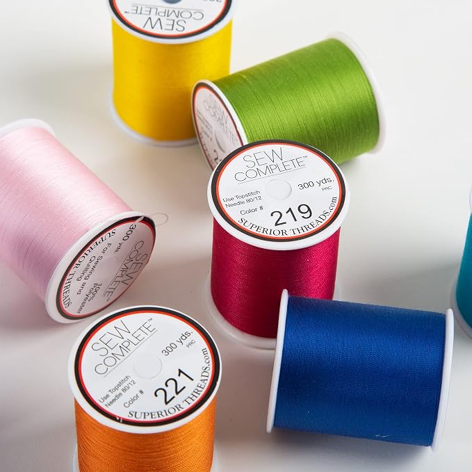 Superior Threads Multicolor Assorted Polyester Thread Set - 8 Spools | 300 yard spools of 50 weight thread for machine sewing and handsewing - Summer color - Image 3