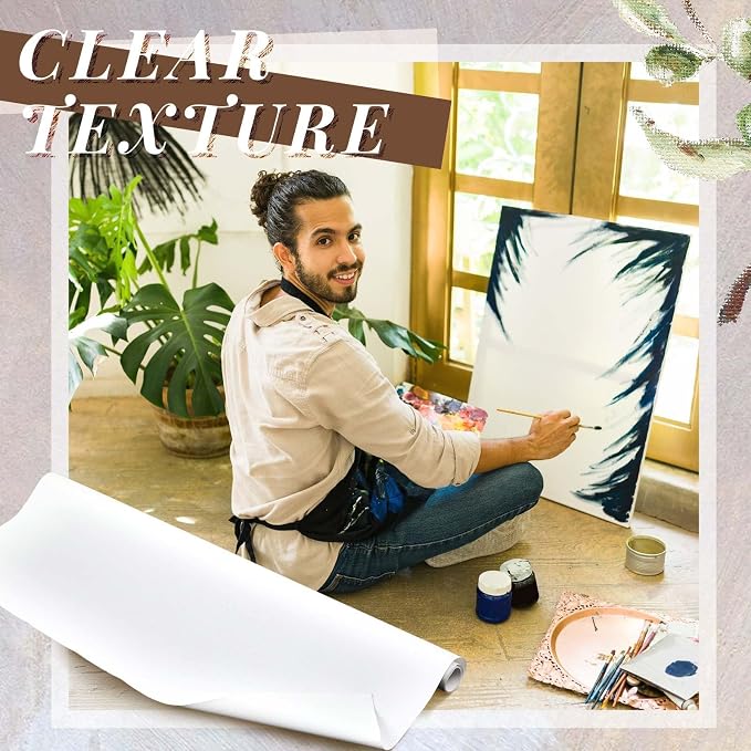 Kinlop 36 Inch x 10 Feet Double Primed Cotton Canvas White Canvas Roll for Oil and Acrylic Paint - Image 4