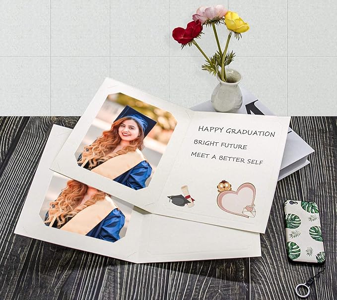 Golden State Art, Paper Photo Folders, for 6x8/8x10 Picture, 50 Pack, Ivory | Cardboard Picture Frame, Paper Frame Cards, Greetings/Invitation Special Events: Graduation, Christmas, Wedding - Image 6