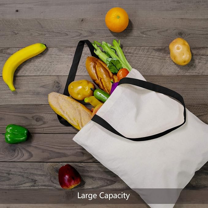 TOPDesign 5-Pack Economical Cotton Tote Bag, Lightweight Medium Reusable Grocery Shopping Cloth Bags, Suitable for DIY, Advertising, Promotion, Gift, Activity - Image 4