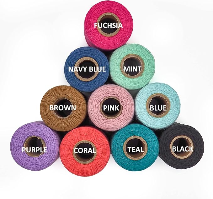 Weaving Strings - Warp Thread - Fuchsia - 1mm 2-ply Cord – Cotton Yarn – Macrame Rope – Leather Sewing - Colourful Warp – Weaving Kit - Crochet - Be Creative Craft Supplies Store - Image 5