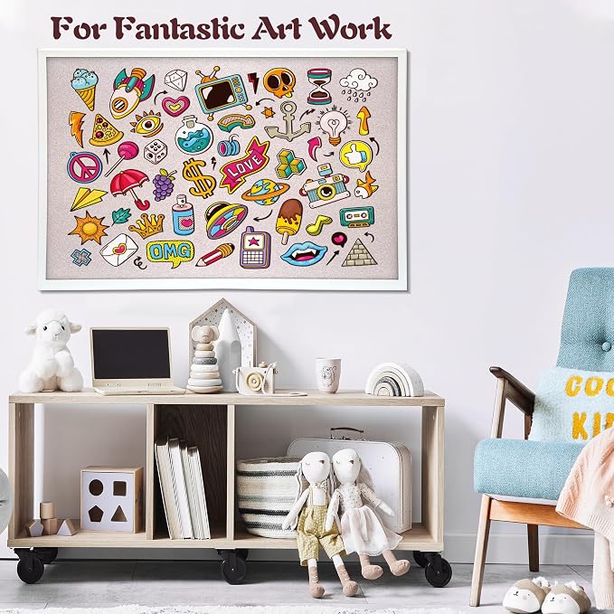 ORIENTOOLS 30x40 White Cork Board, Wooden Frame, Hanging Pin for Office | 30x40 inch white cork board, wooden frame, cork surface resists pinholes, easy wall hanging, office school home - Image 7