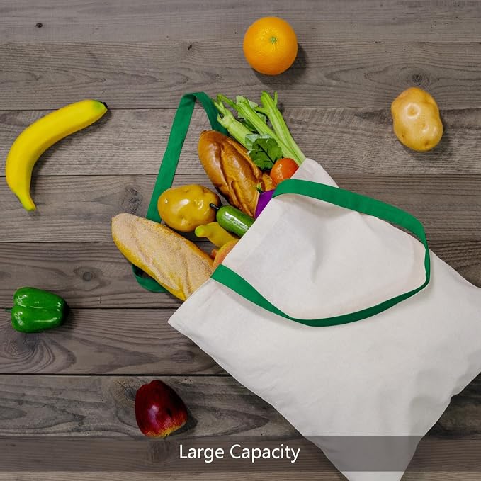 TOPDesign 6-Pack Economical 16"x15" Cotton Tote Bag, Lightweight Medium Reusable Grocery Shopping Cloth Bags, Suitable for DIY, Advertising, Promotion, Gift, Activity - Image 5