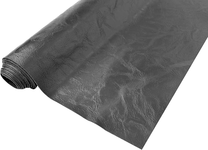 3 Yards 54" x 108" Distressed Crazy Horse Soft Faux Leather Fabric Black Fake Leather Fabric Upholstery Vinyl for Sofa Chairs Car Seats Crafts by Bobeey