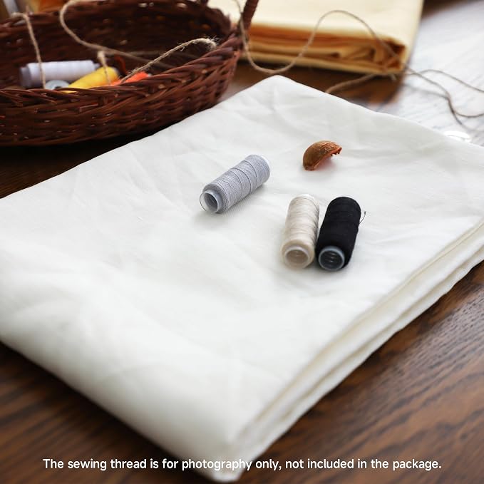 Simple&Opulence 100% Nature Pure Linen Fabric 78 Inch by the Yard, Plain Solid Color Linen Fabric for Sewing, Embroidery, Clothing, Needlework, Bag, Tablecloths, Garments Craft Accessories(White) - Image 4