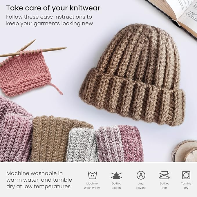 ARTEZA Acrylic Yarn for Crocheting, 4 x 200-g Skeins of Worsted Yarn for Knitting, Mushroom A302, Knitting & Crochet Supplies - Image 4