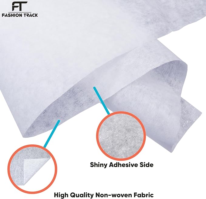 FT Fashion Track Fusible Interfacing for Sewing, (36 x 196/5 Yard) White Medium Weight Iron-on Non-Woven Polyester Single-Sided Fabric by The Yard for Sewing, Embroidery & Craft Supplies - Image 6
