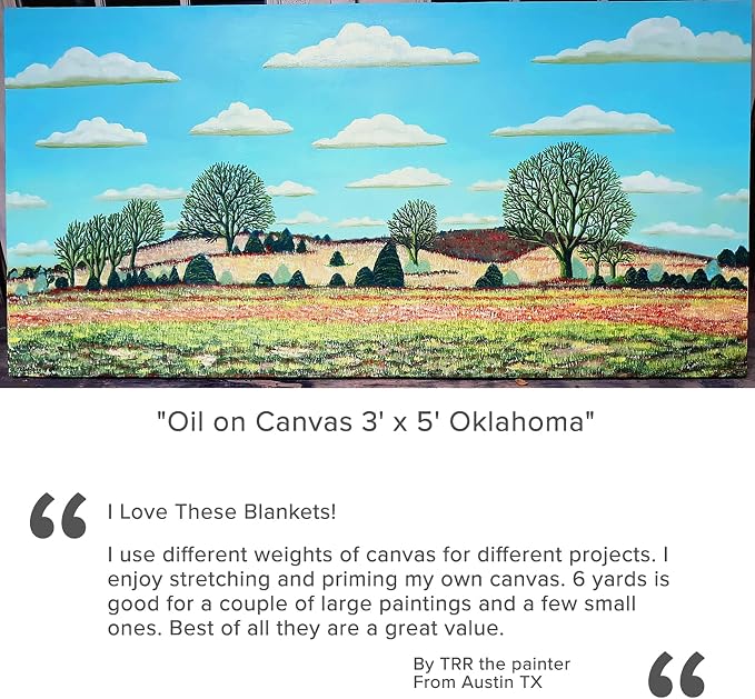 Creative Mark Unprimed Cotton Duck Deluxe Canvas - #10 15oz Folded Canvas - 120" x 6 Yards - Bulk Un-Stretched Duck Canvas Fabric for Artists - Image 4
