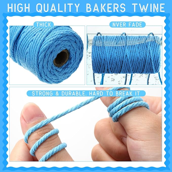 Kenning 32 Rolls Macrame Cord 4 Strand 3 MM x 1760 Yards Natural Cotton Rope Bulk Colored Cotton Craft Cord DIY Twine Colorful Macrame String for Knitting Gift Wrapping Wall Hanging (Light Color) - Image 3