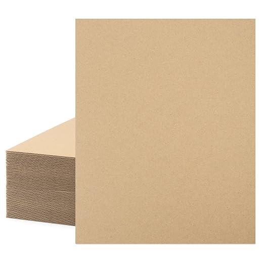 Mat Board Center, 50-Pack Corrugated Cardboard Sheets 16x20 Inches Flat Card Board Inserts for Packing, Shipping, Mailing, DIY Crafts by MatBoardCenter