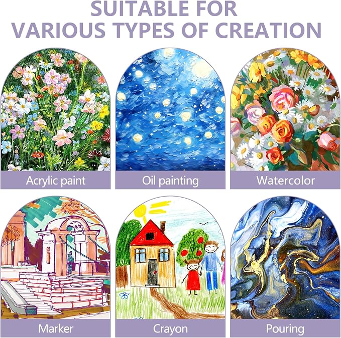 ESRICH Canvas for Painting 12x16, 16 Pack Canvas Boards for Painting Cotton Primed Large Blank Canvases for Kids & Adults, Painting Canvas Panels for Oil, Watercolor, Acrylic Paint, Tempera. - Image 4