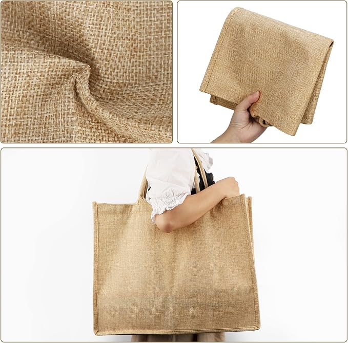 Segarty 6 Pack Grocery Bag Reusable Shopping Bag, 18.5x15x7” Large Grocery Tote Bags Foldable Bag Washable Heavy Duty Storage Bags with Reinforced Handles Lightweight Tote Bulk for Groceries Storage - Image 5