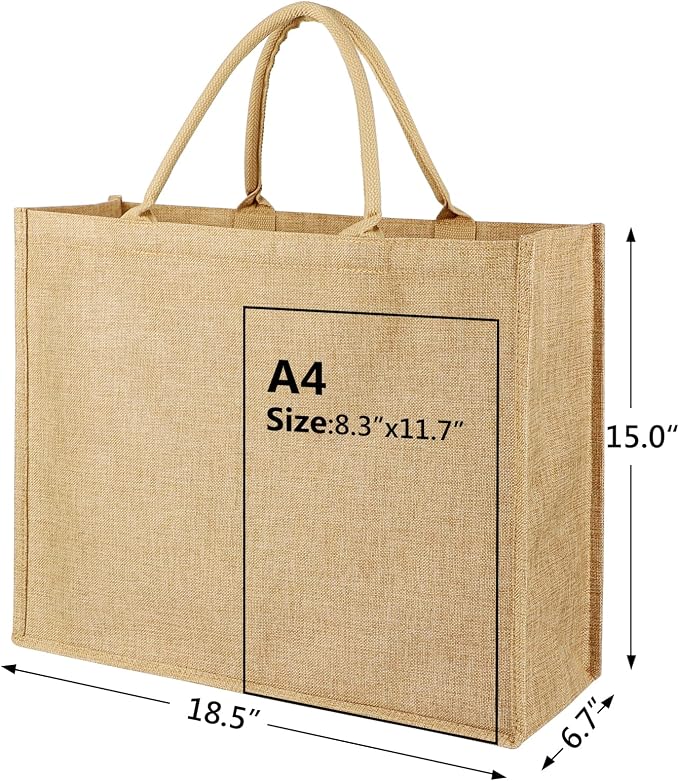 Segarty 6 Pack Grocery Bag Reusable Shopping Bag, 18.5x15x7” Large Grocery Tote Bags Foldable Bag Washable Heavy Duty Storage Bags with Reinforced Handles Lightweight Tote Bulk for Groceries Storage - Image 3