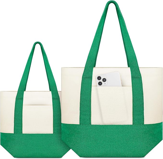 Amylove Mini Canvas Tote Bag with Pockets Duty Canvas Sublimation Blank Small Bag Mini Reusable Tote for Crafts DIY by Amylove