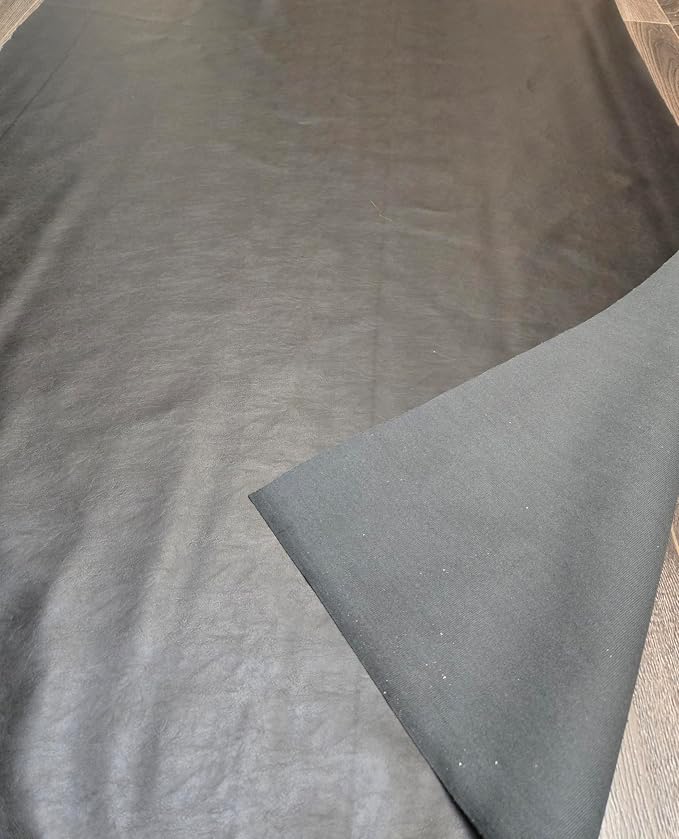 NAT Leathers | Black Soft Faux Vegan Leather PU (Peta Approved Vegan) | 4 Yard (144 inch Length x 54 inch Wide) Cut by the Yard | Synthetic Pleather 0.9mm Smooth Upholstery | Black 144"x54" - Image 7