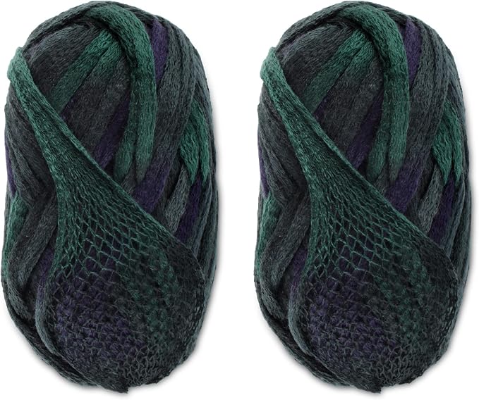 JubileeYarn Mesh Fishnet Yarn - 200g/Skein Chunky Acrylic - Moss - 2 Skeins by BambooMN