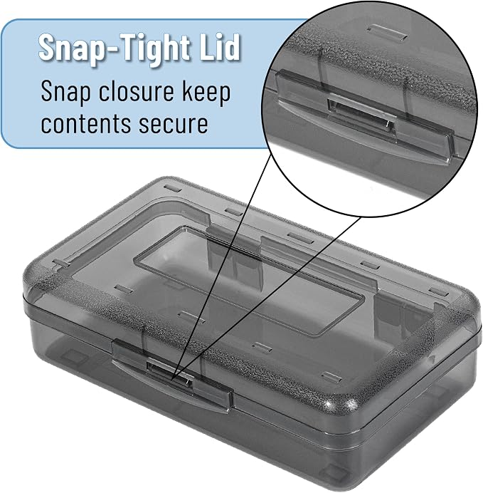 Mr. Pen- Clear Pencil Boxes, 3 Pack, Grey Shades, Snap-Tight Lid | Plastic Pencil Box Organizer, 7.9"x4.5"x2.4" - Image 4
