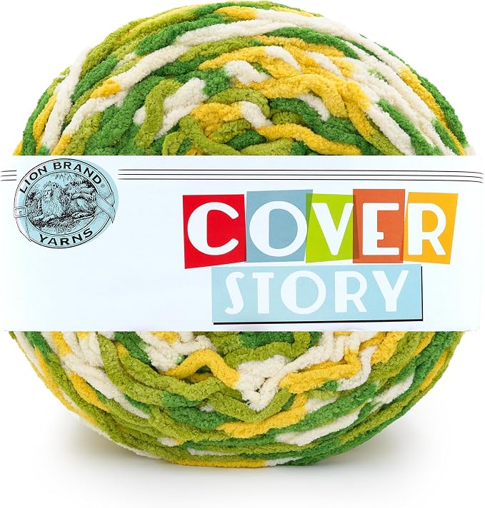 Lion Brand Yarn, Cover Story Blanket Yarn, Lucky Clover, Multicolor, 1 Pack | Soft Super Bulky Blanket Crochet & Knit Fiber for Chunky Afghans, Plush Amigurumi Stuffed Animals, Pillows, St. Patrick's Day by LionBrandYarn