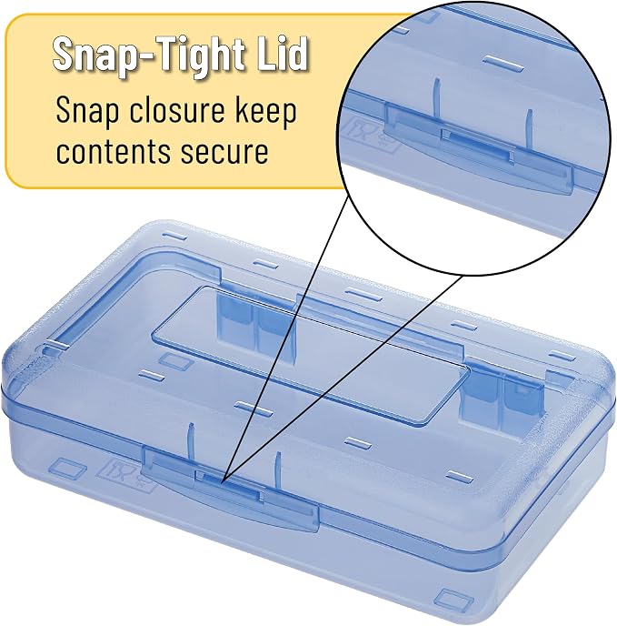 Mr. Pen- Plastic Pencil Case Box, 2 Pack, Large Crayon Marker Pen Organizer | Plastic Bead Organizing Container with Snap-Tight Lids, Clear Craft Storage Boxes, School Supplies - Image 4
